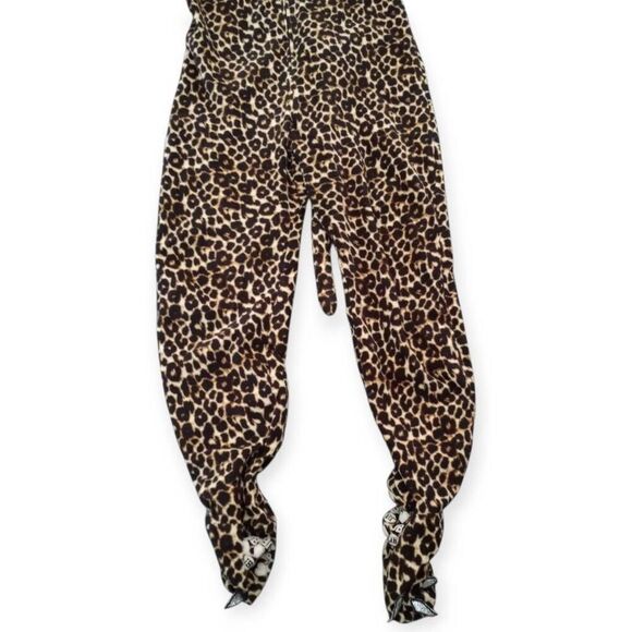 JOE BOXER LEOPARD JUMPSUIT PAJAMA BROWN & TAN SZ.M GUC. - Picture 3 of 7